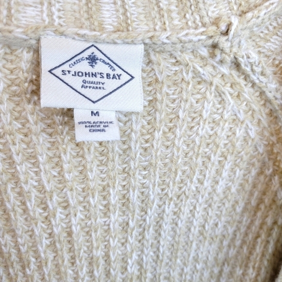 St. John's Bay - Oversize Knit Cardigan Sweater - Cream - Tan - Picture 3 of 6